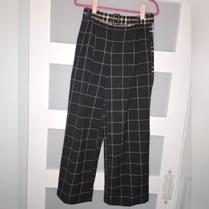 Who What Wear Black Windowpane Plaid Chinos with Tartan Waistband